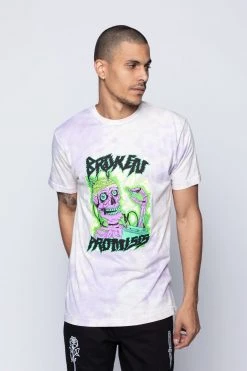 BROKEN PROMISES Shirts Fried Tie Dye Tee Lavender