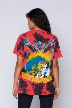 BROKEN PROMISES Shirts Never Forgive Red/Blk Crystal Wash Tee