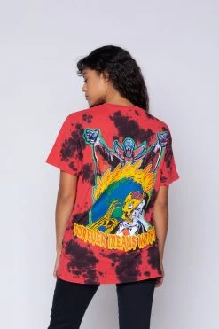 BROKEN PROMISES Shirts Never Forgive Red/Blk Crystal Wash Tee