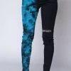 BROKEN PROMISES Womens' Slogan Split Dye Denim Blk/Blue Bottoms