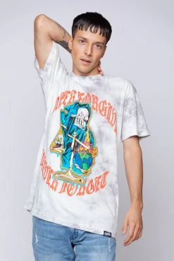 BROKEN PROMISES Never Forgive Grey Smoke Dye Tee