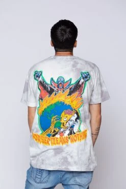 BROKEN PROMISES Never Forgive Grey Smoke Dye Tee