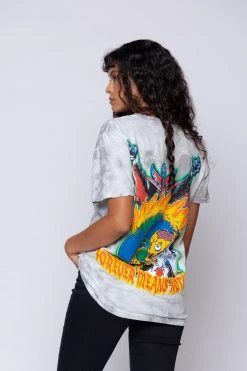 BROKEN PROMISES Never Forgive Grey Smoke Dye Tee