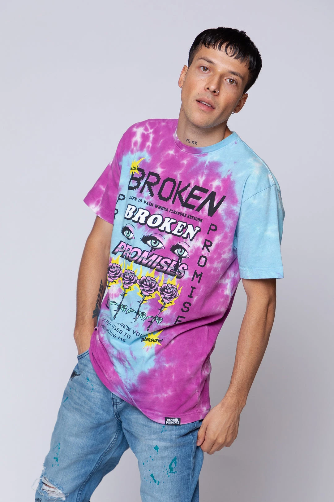 BROKEN PROMISES Pleasure Resides Tie Dye Tee
