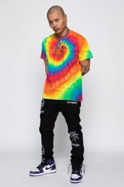 BROKEN PROMISES Emotional Rollercoaster Rainbow Tie Dye Tee Shirts