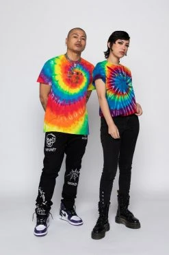 BROKEN PROMISES Emotional Rollercoaster Rainbow Tie Dye Tee Shirts