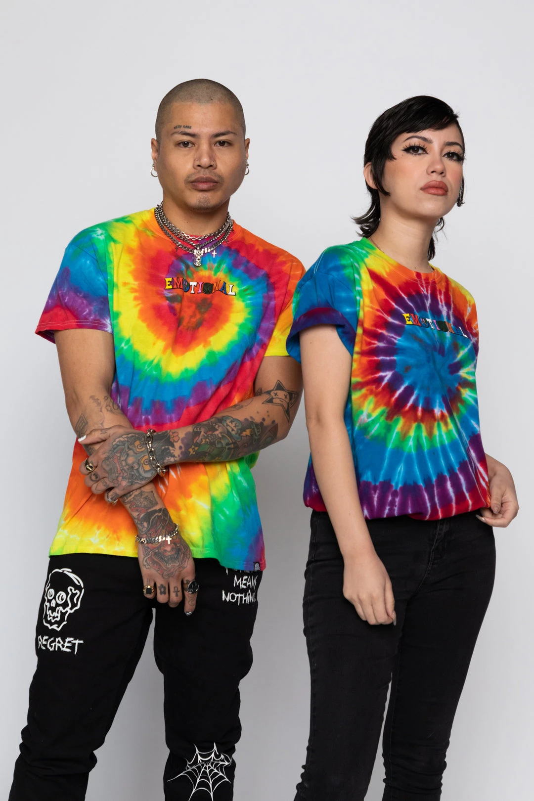 BROKEN PROMISES Emotional Rollercoaster Rainbow Tie Dye Tee Shirts