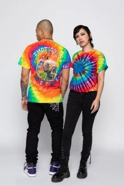 BROKEN PROMISES Emotional Rollercoaster Rainbow Tie Dye Tee Shirts