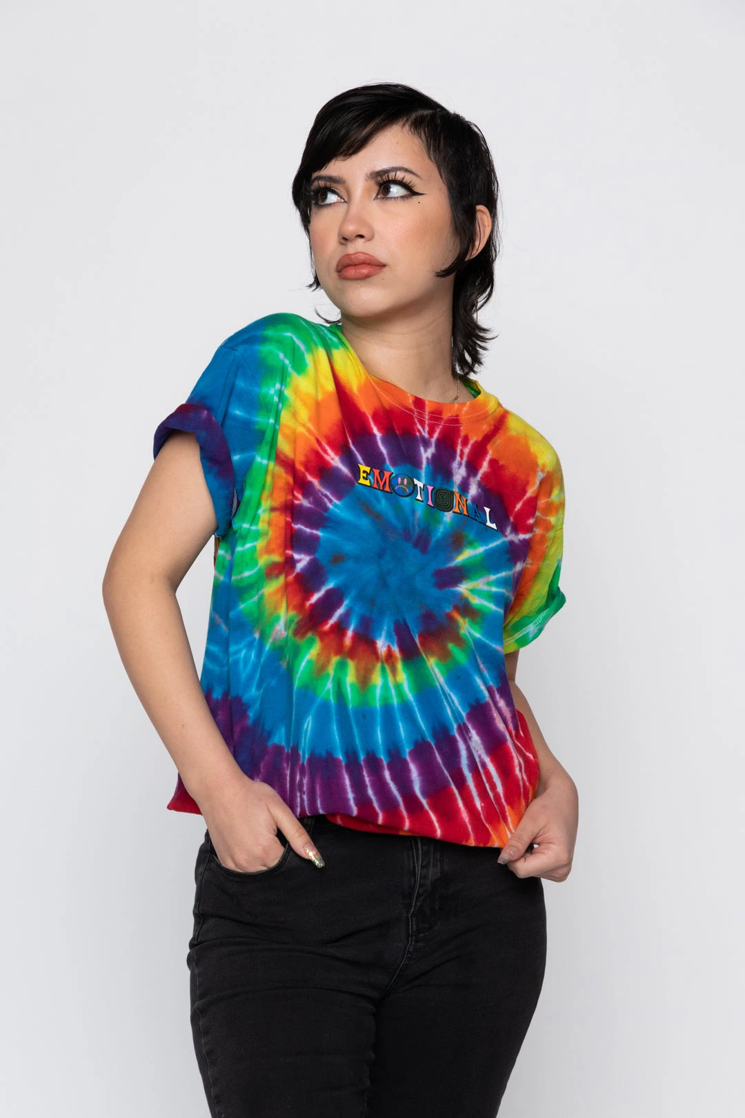 BROKEN PROMISES Emotional Rollercoaster Rainbow Tie Dye Tee Shirts