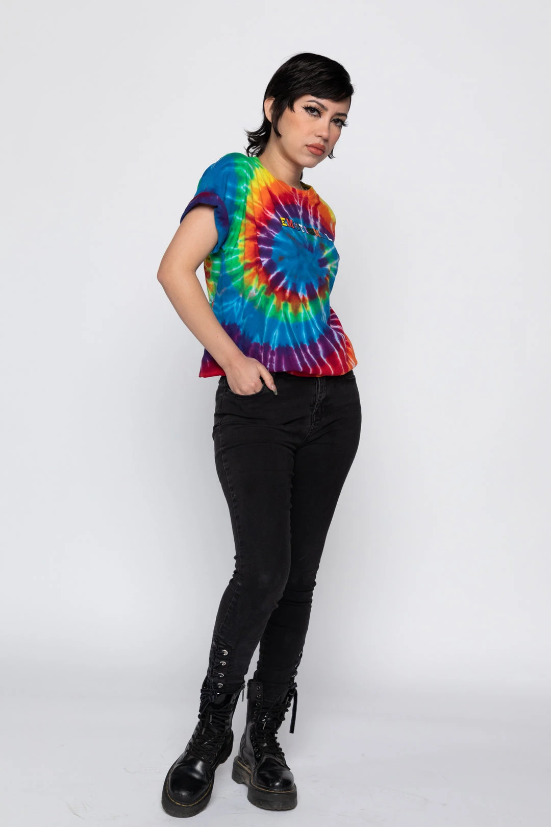 BROKEN PROMISES Emotional Rollercoaster Rainbow Tie Dye Tee Shirts