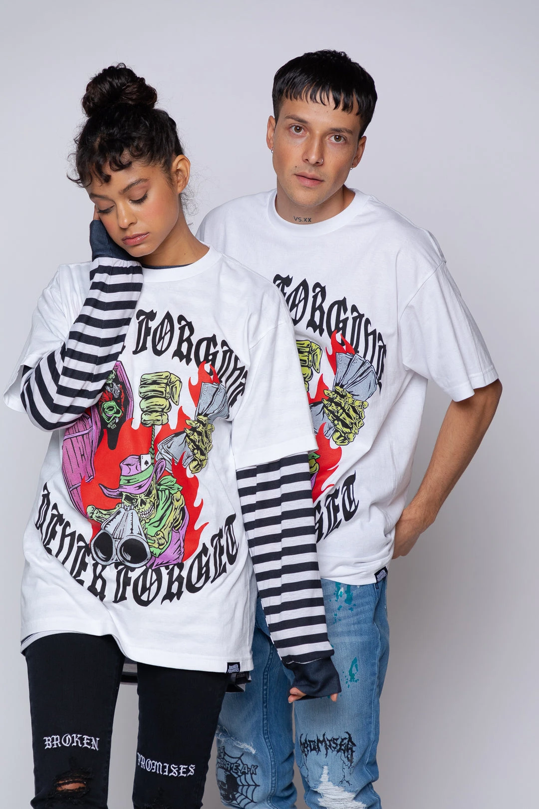 BROKEN PROMISES Shirts Get Even Tee White