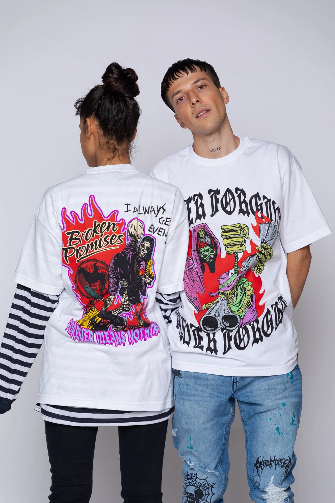 BROKEN PROMISES Shirts Get Even Tee White