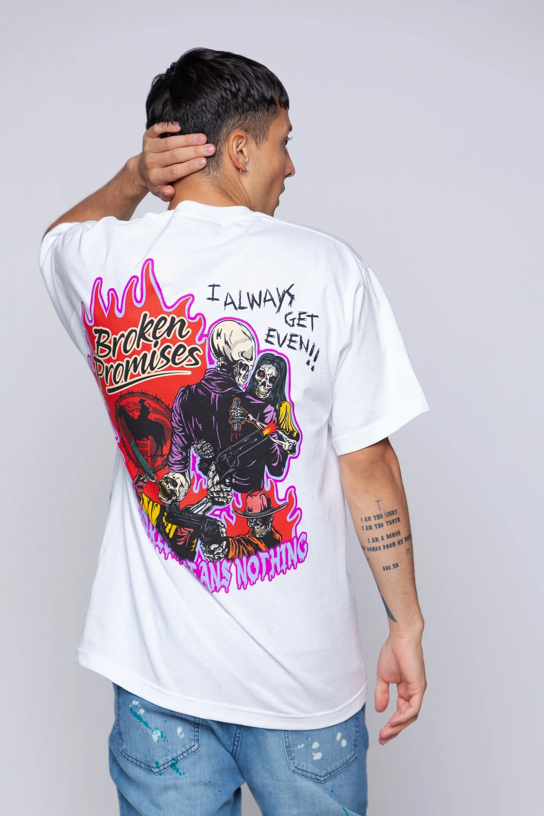 BROKEN PROMISES Shirts Get Even Tee White