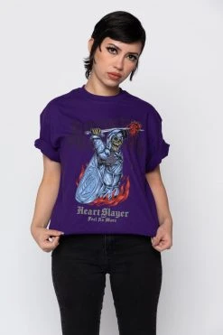 BROKEN PROMISES Shirts Heart Slayer Tee Purple