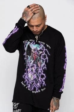 BROKEN PROMISES Scare Myself L/S Black Shirts