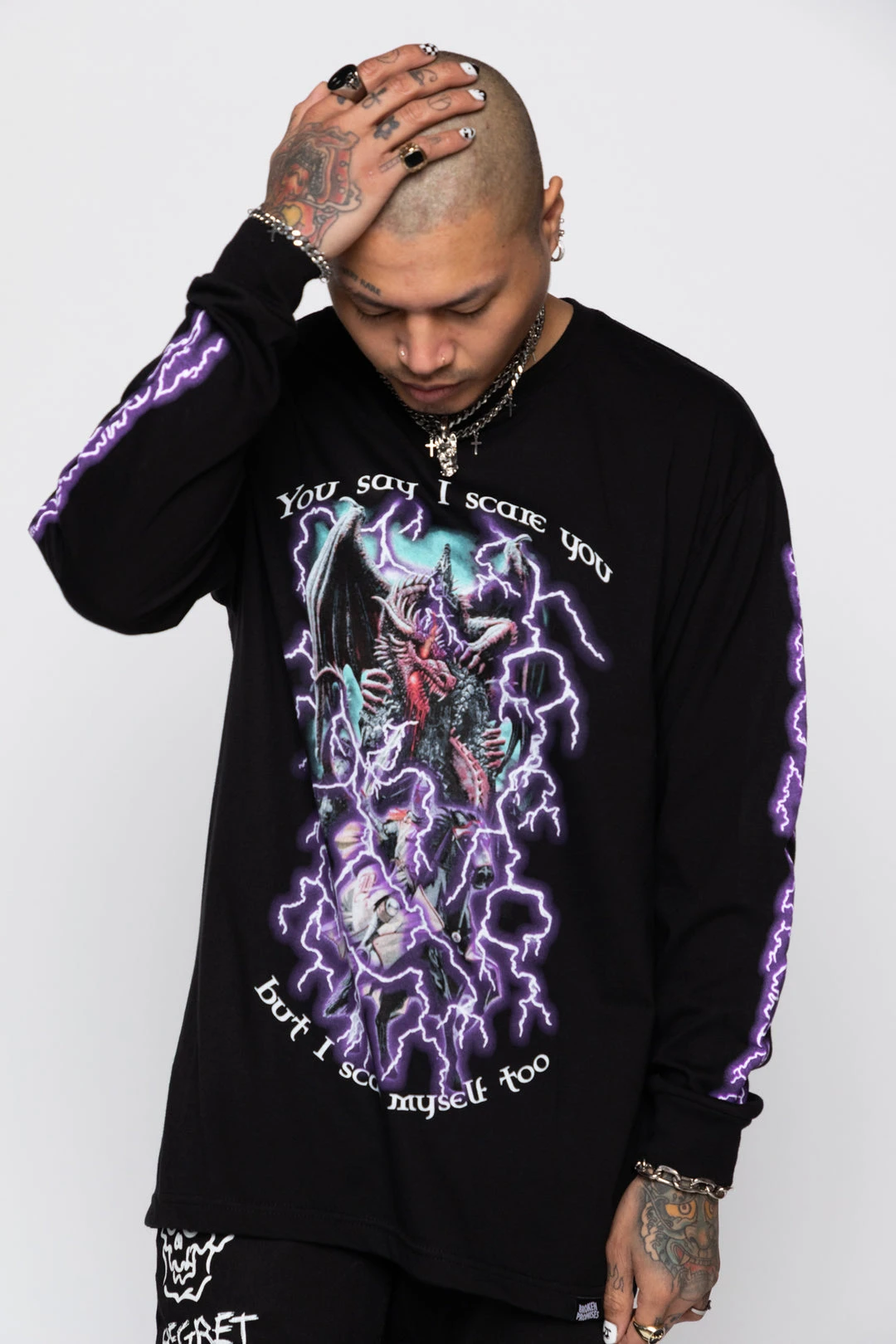 BROKEN PROMISES Scare Myself L/S Black Shirts