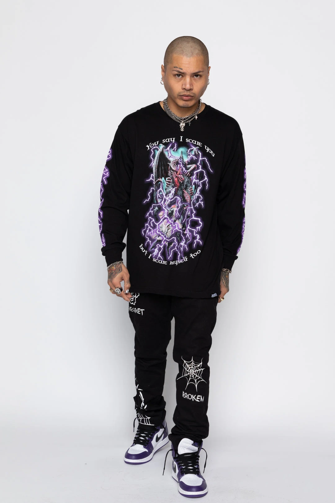 BROKEN PROMISES Scare Myself L/S Black Shirts