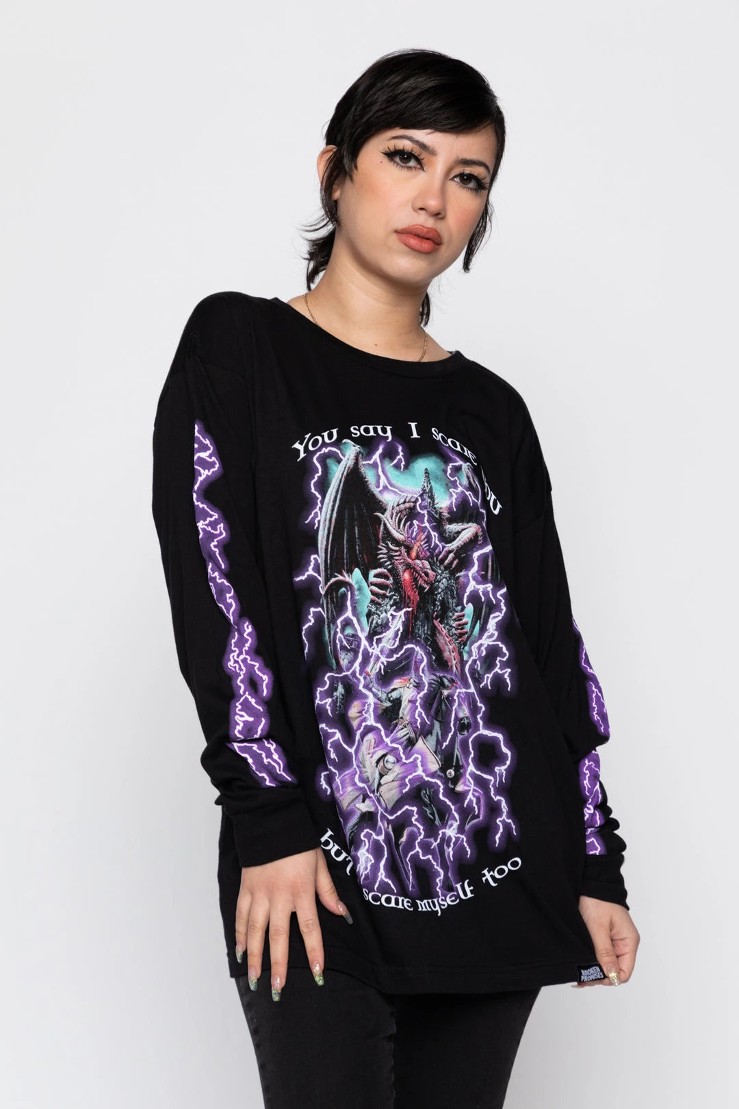 BROKEN PROMISES Scare Myself L/S Black Shirts