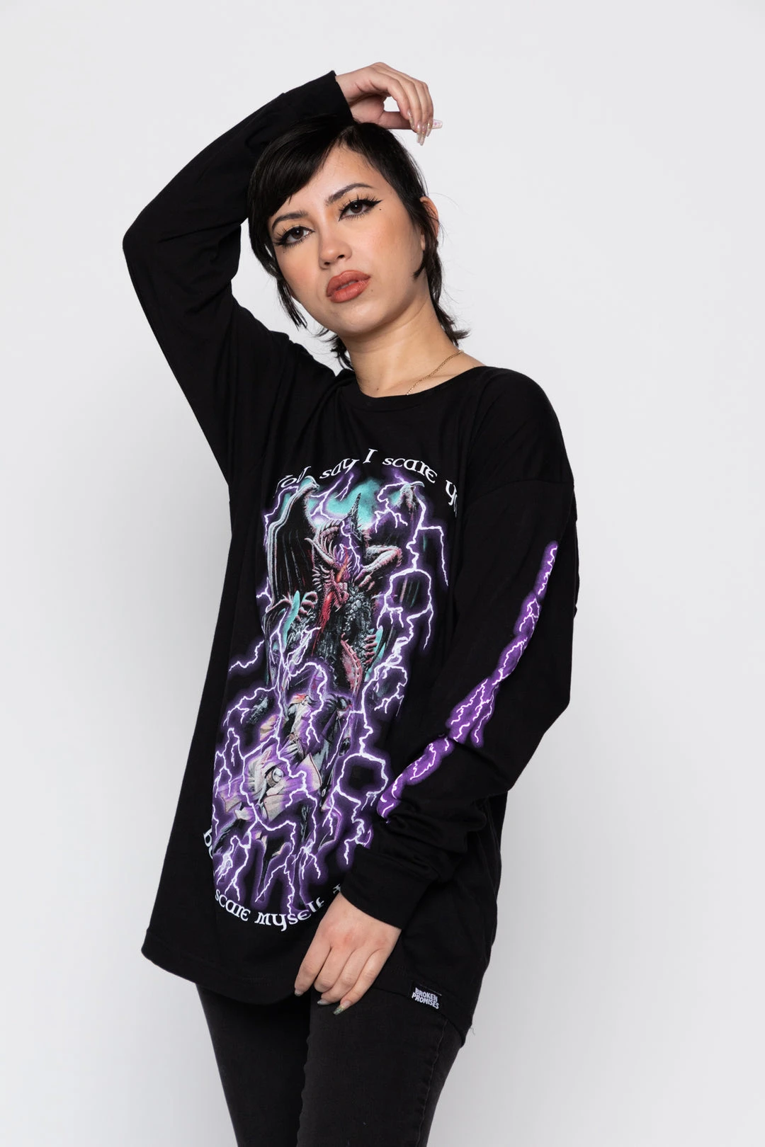 BROKEN PROMISES Scare Myself L/S Black Shirts