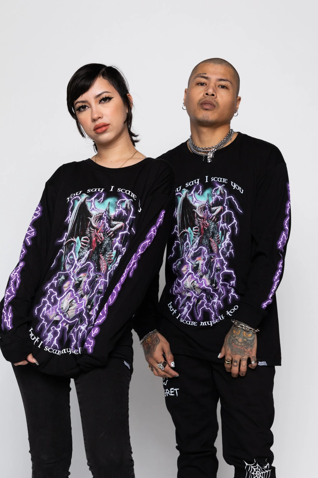 BROKEN PROMISES Scare Myself L/S Black Shirts