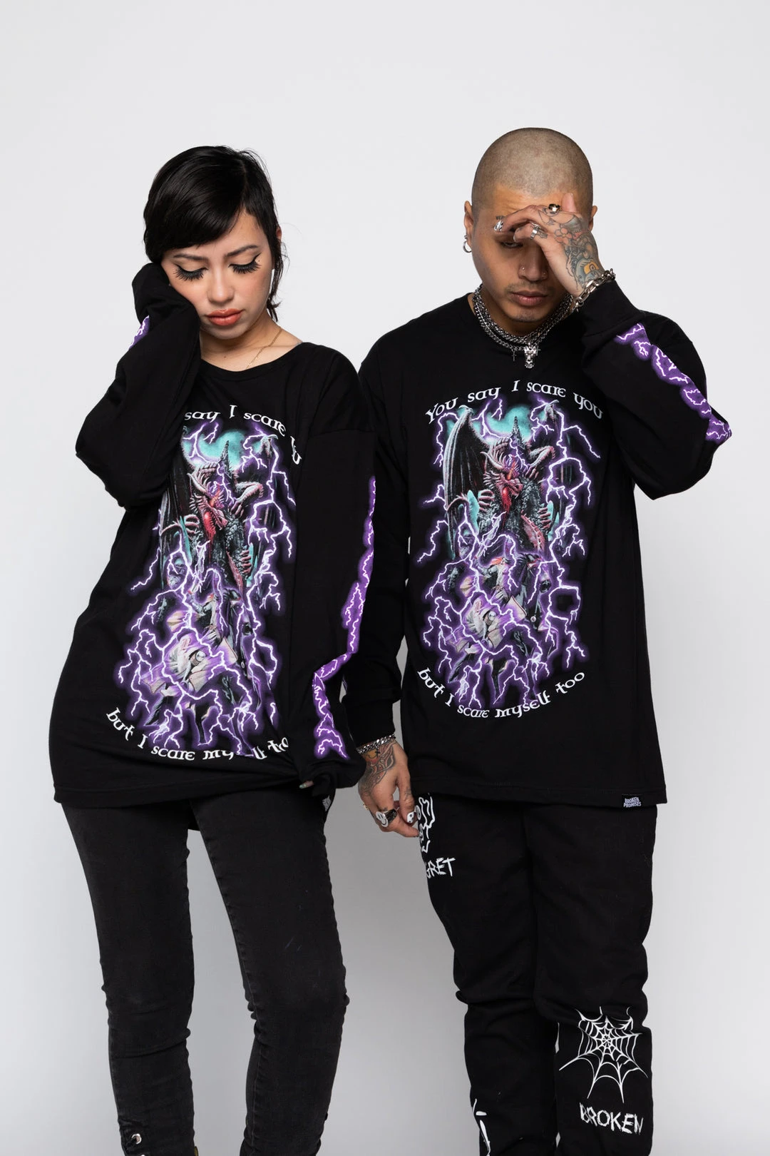 BROKEN PROMISES Scare Myself L/S Black Shirts