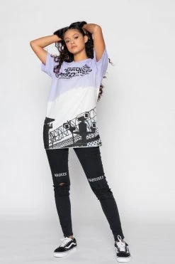 BROKEN PROMISES Guard Your Heart Dip Dye Tee Lavender