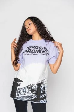 BROKEN PROMISES Guard Your Heart Dip Dye Tee Lavender