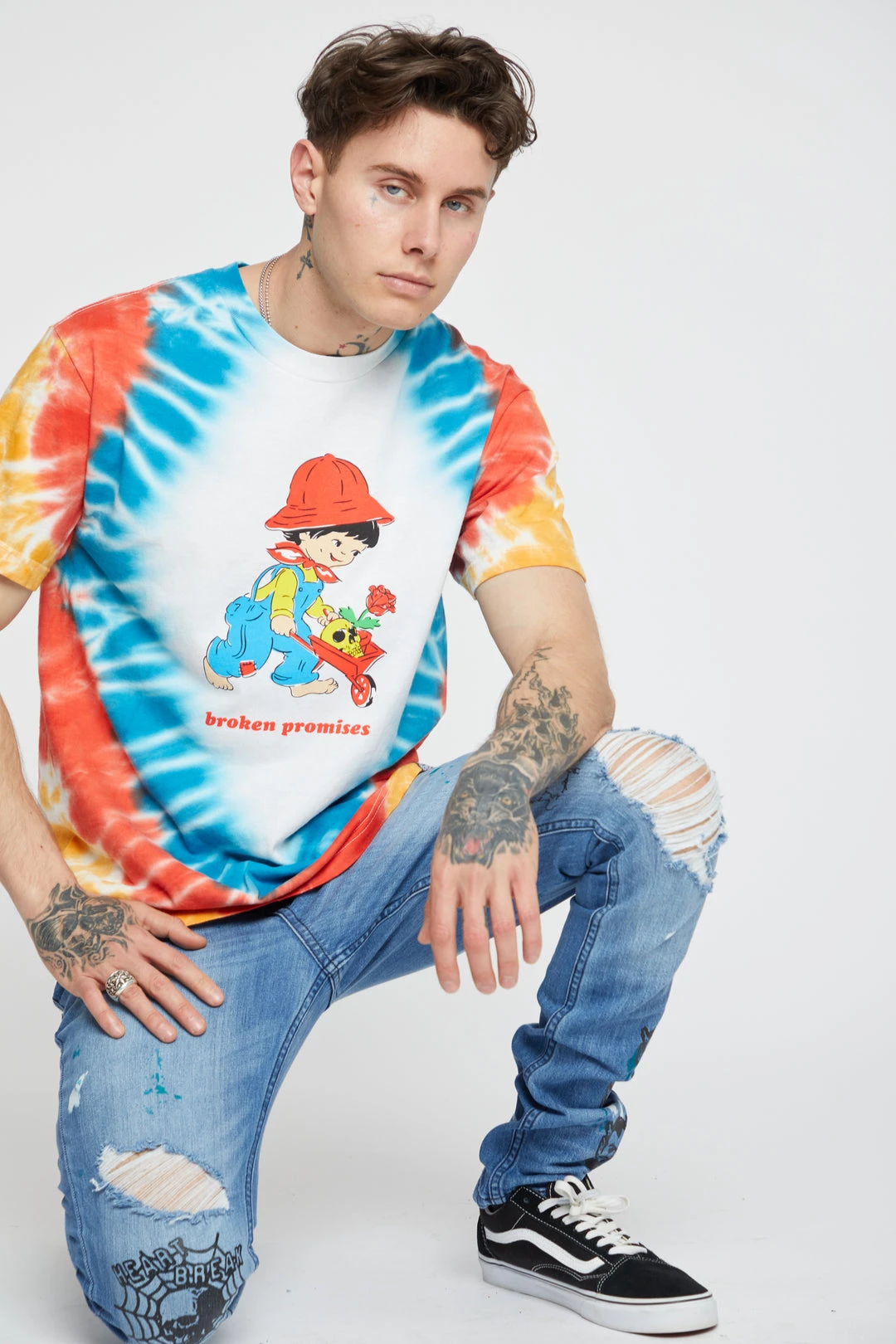 BROKEN PROMISES Garden Boy Tie Dye Tee Multi