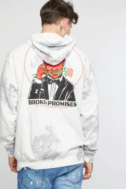 BROKEN PROMISES Hoodies Lucky Lucifer Tie Dye Hoodie Grey