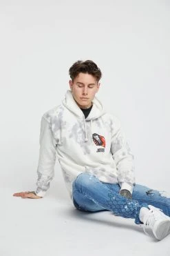 BROKEN PROMISES Hoodies Lucky Lucifer Tie Dye Hoodie Grey