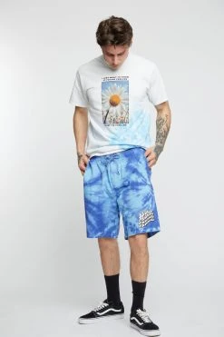 BROKEN PROMISES Bottoms Suspects Tie Dye Short Blue