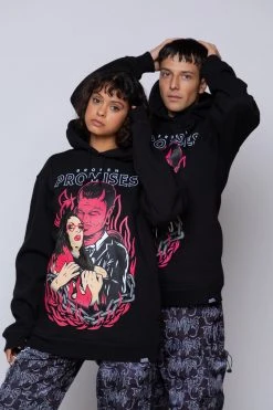 BROKEN PROMISES Hoodies Devils Kiss Hoodie Black
