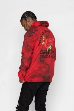 BROKEN PROMISES Hoodies Trio Red Tie Dye Hoodie
