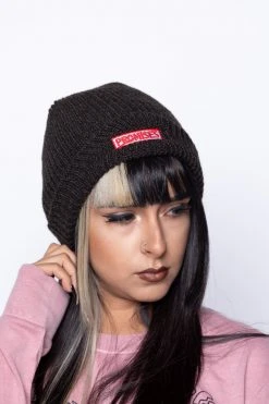 CASH Headwear Box Logo Beanie Heather Brown