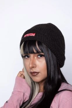 CASH Headwear Box Logo Beanie Heather Brown