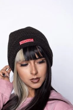 CASH Headwear Box Logo Beanie Heather Brown
