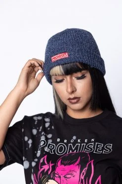 CASH Headwear Box Logo Beanie Heather Blue