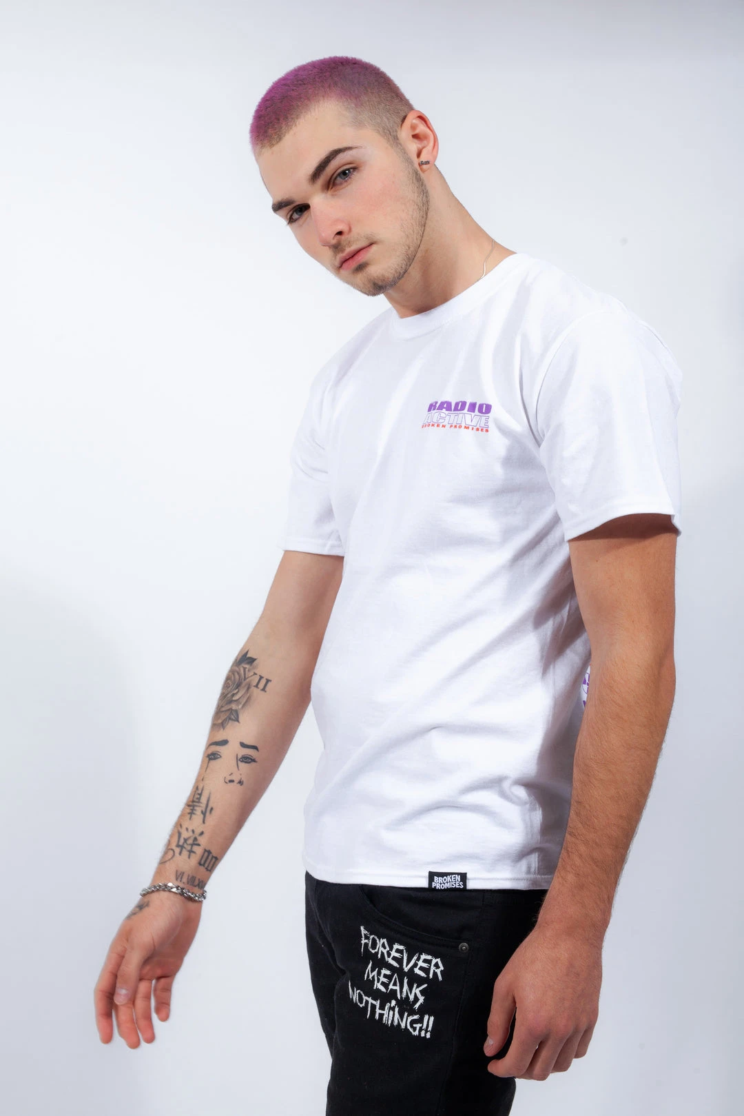 BROKEN PROMISES Radioactive S/S Tee "White"