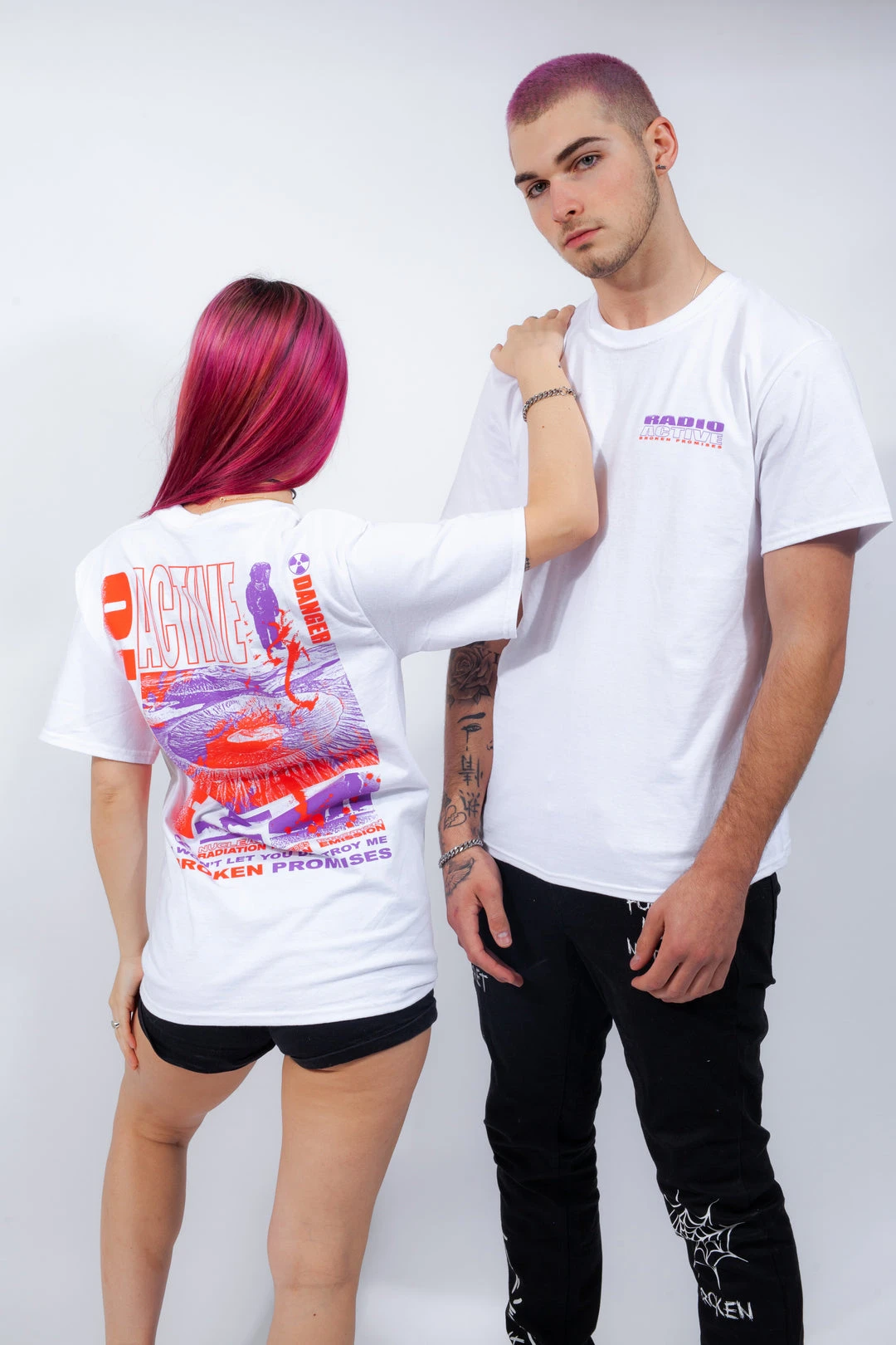 BROKEN PROMISES Radioactive S/S Tee "White"