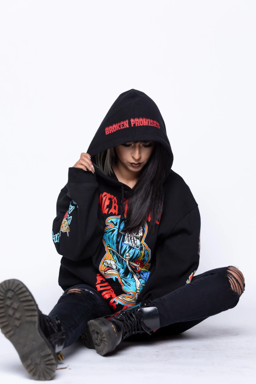 BROKEN PROMISES Never Forgive Hoodie Black