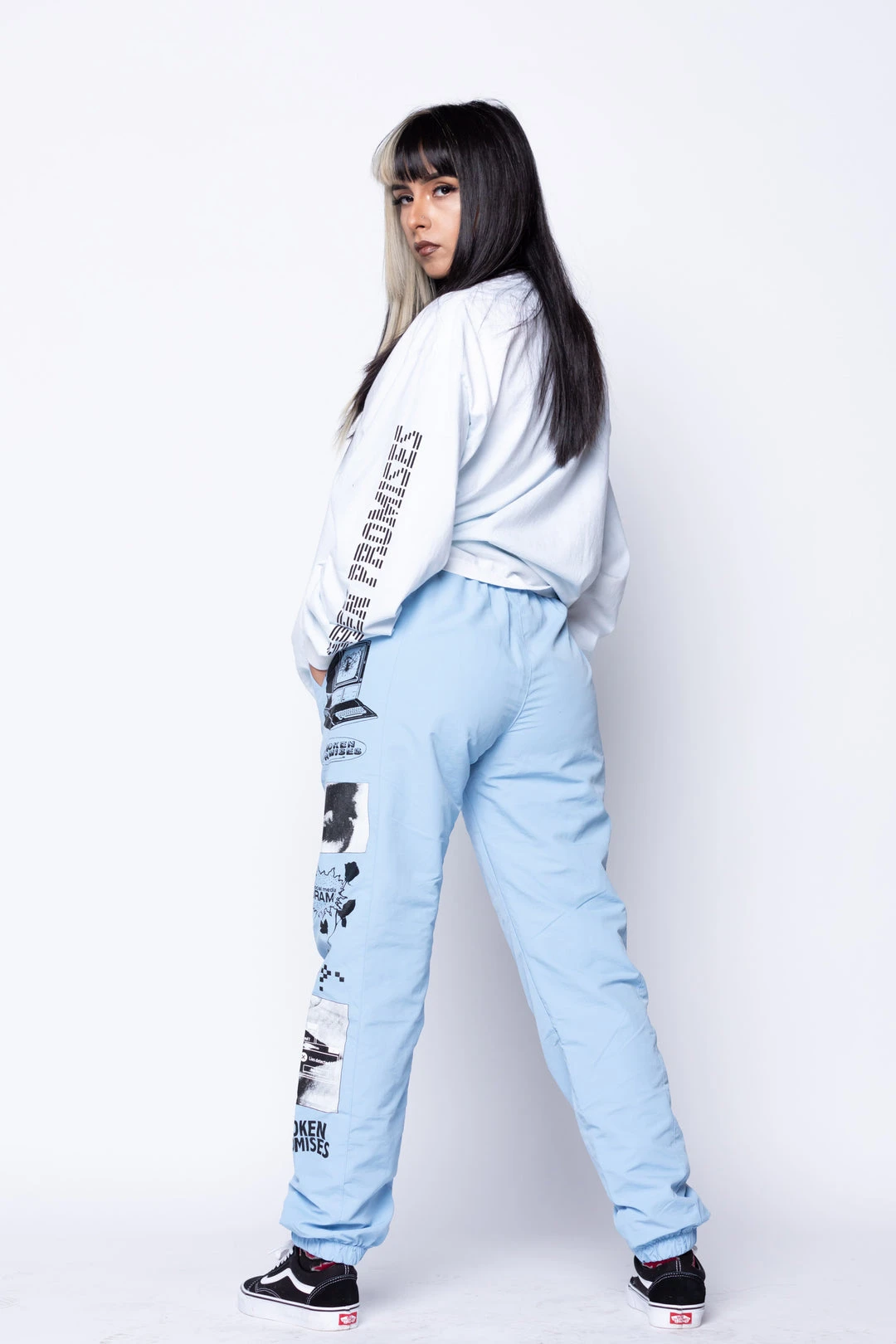 BROKEN PROMISES Social Media Drama Blue Jogger Bottoms