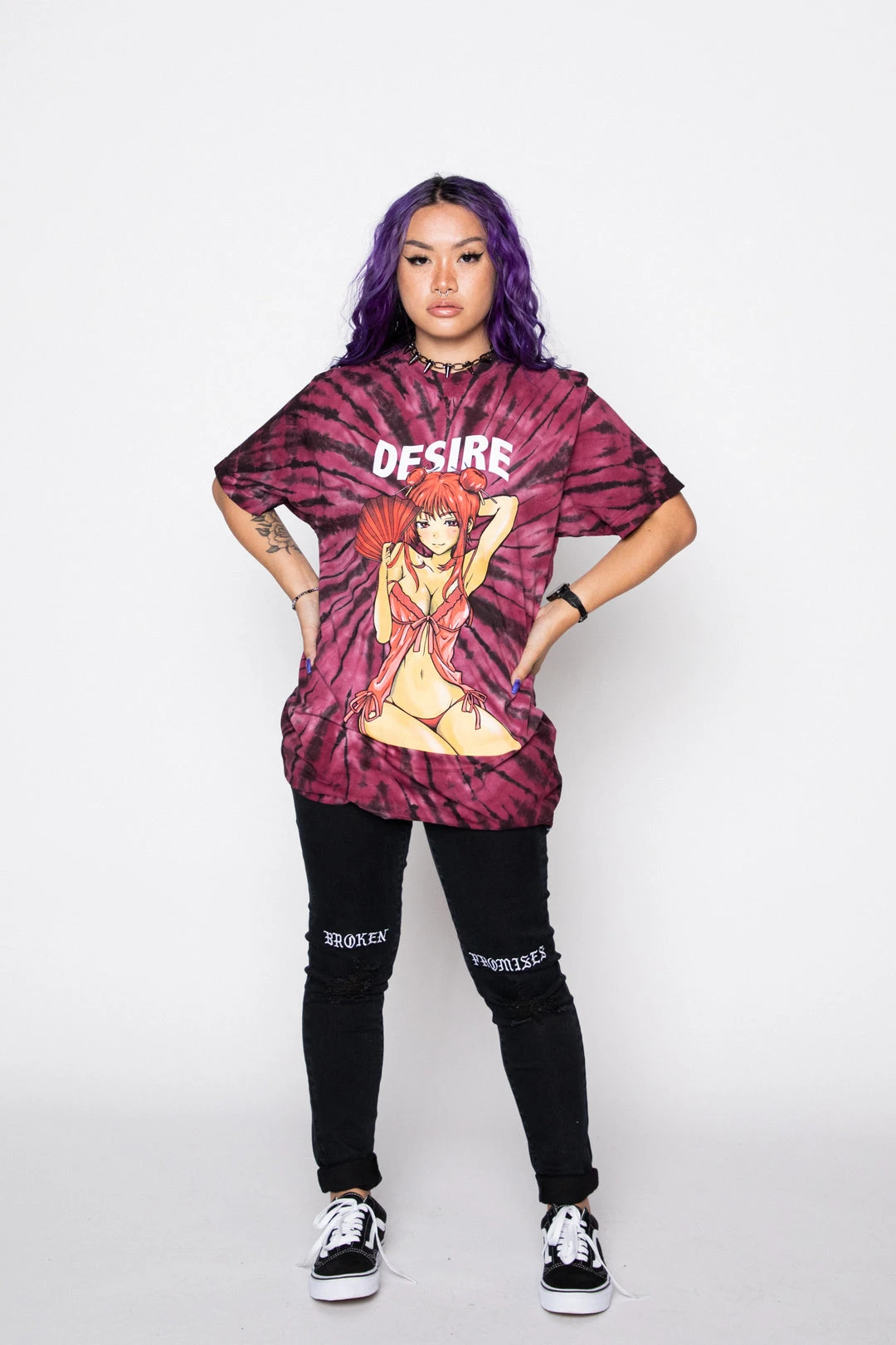 BROKEN PROMISES Shirts Desire Anime Tie Dye Tee