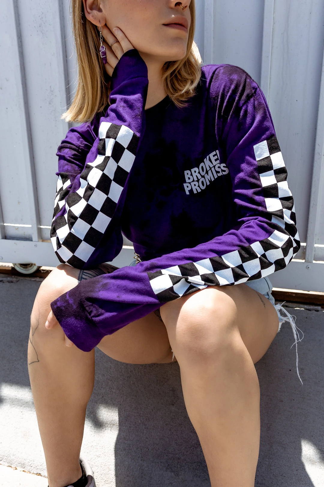 BROKEN PROMISES Shirts 2Tone Tie Dye L/S Purple Punch