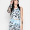 BROKEN PROMISES Catacombs Crop Tank Lt Blue Sets