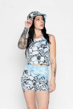 BROKEN PROMISES Catacombs Crop Tank Lt Blue Sets