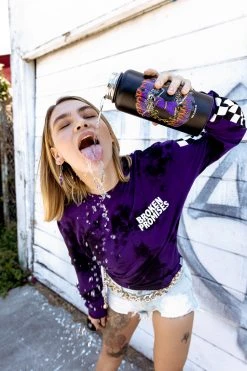 BROKEN PROMISES Shirts 2Tone Tie Dye L/S Purple Punch