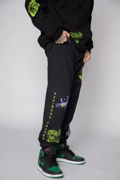 BROKEN PROMISES Bottoms Delirious Sweatpants Black