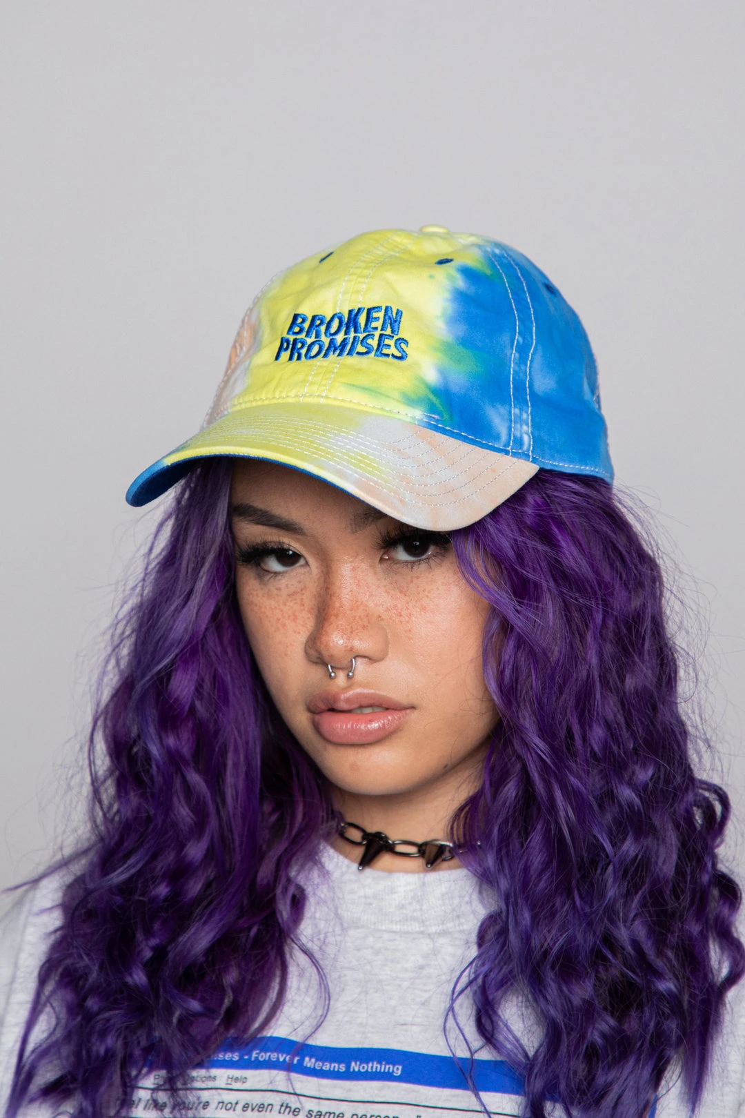 BROKEN PROMISES Wave Logo Sunset Tie Dye Hat