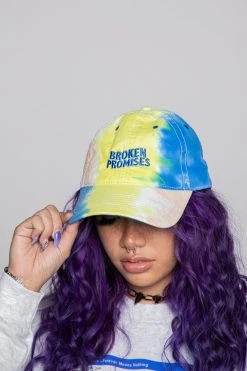 BROKEN PROMISES Wave Logo Sunset Tie Dye Hat