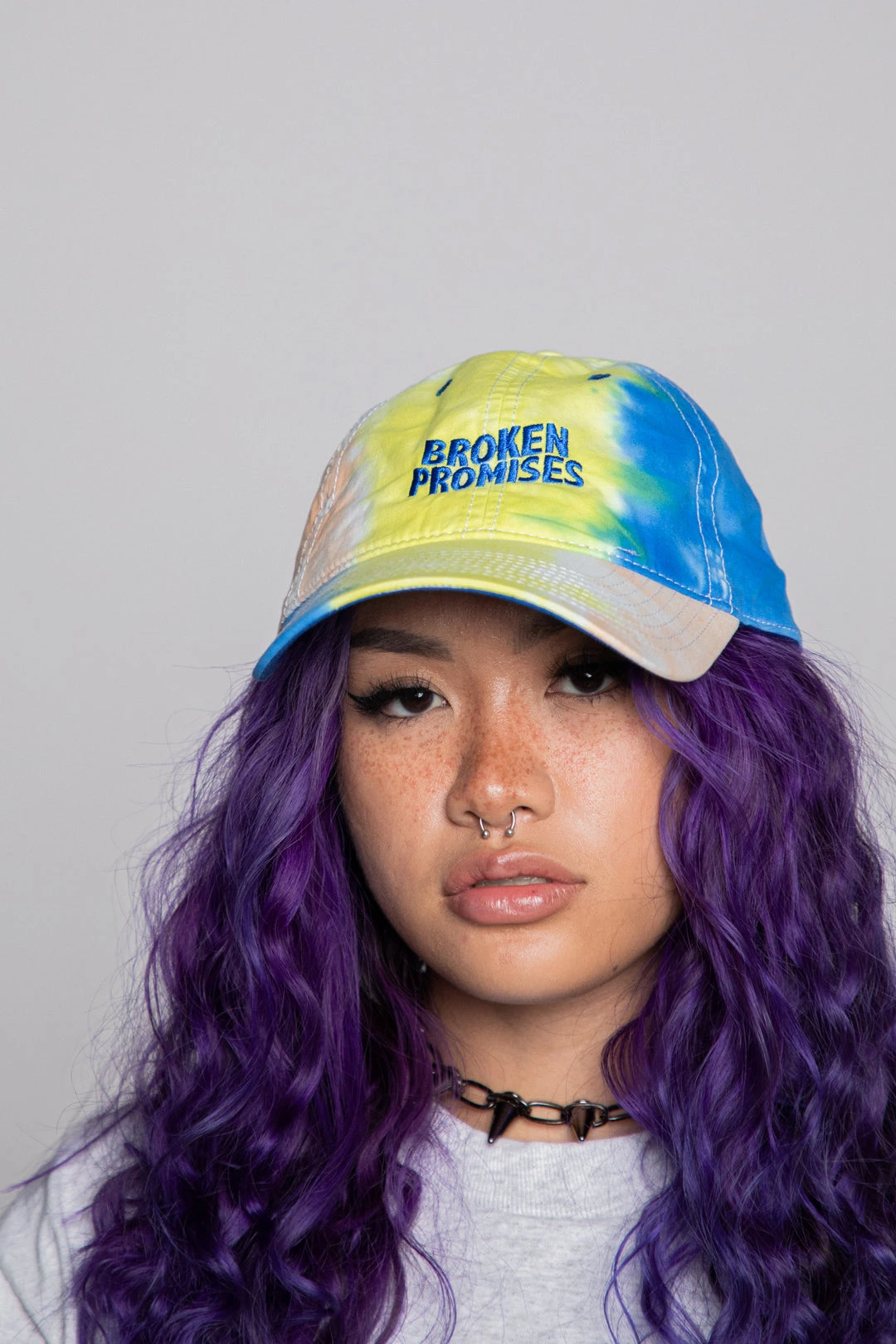 BROKEN PROMISES Wave Logo Sunset Tie Dye Hat